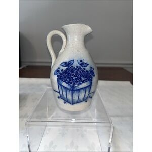 Vintage 2001 Salmon Falls Stoneware 6.5 Blueberry Pitcher - Dave Ernest Mark